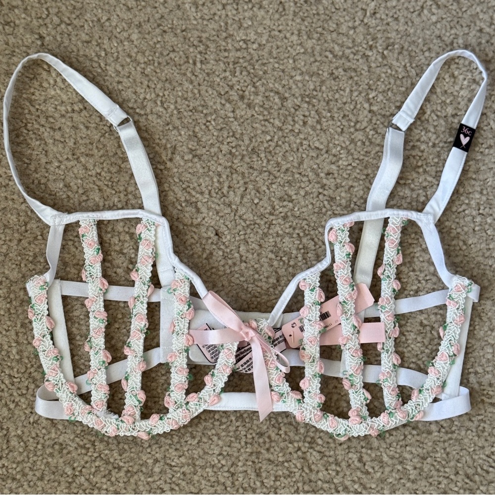 Victoria’s Secret Dream Angels Secret Garden Rose Bra Size 36C NWT!